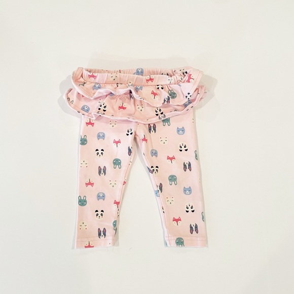 Carter’s 12M polka dot and ruffled animal print leggings - Picture 3 of 11